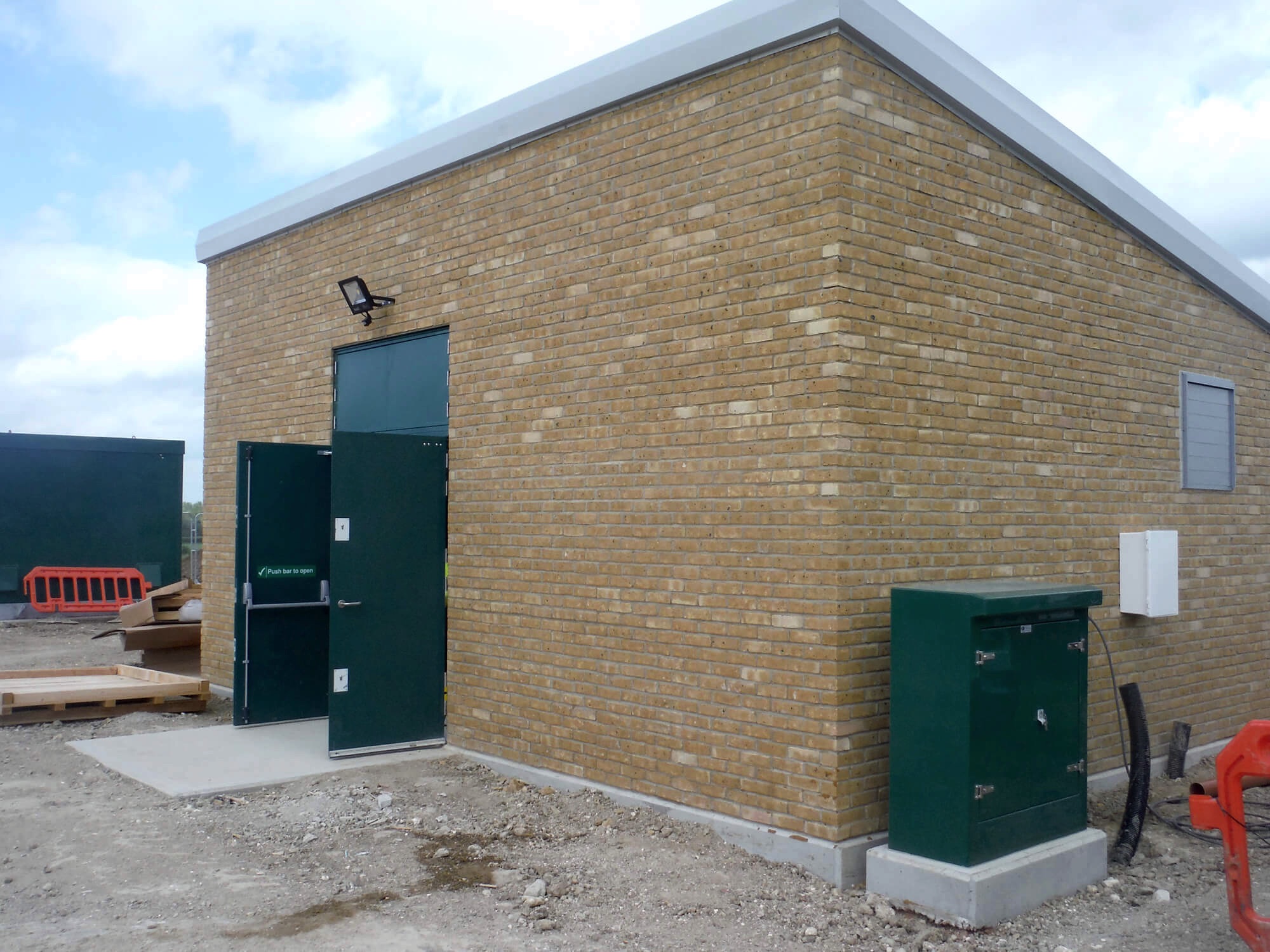 Completed 33kV brick-built substation.